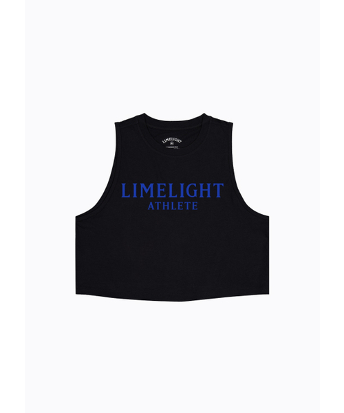LIMELIGHT APPAREL(ライムライトアパレル)の「アスリット レディース クロップスリーブレス (ブラック/ブルー)(Tシャツ/カットソー・レディース・その他・SMALL/MEDIUM/LARGE)」の4枚目の写真