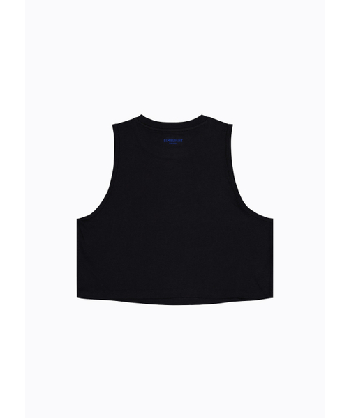 LIMELIGHT APPAREL(ライムライトアパレル)の「アスリット レディース クロップスリーブレス (ブラック/ブルー)(Tシャツ/カットソー・レディース・その他・SMALL/MEDIUM/LARGE)」の3枚目の写真