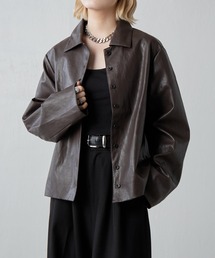 Lui's | フェイクレザーシャツジャケット(テーラードジャケット)
