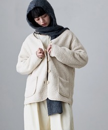 etoll.（エトル）の「ノーカラーライトボアコート（ノーカラージャケット）」