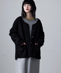 etoll.（エトル）の「ノーカラーライトボアコート（ノーカラージャケット）」