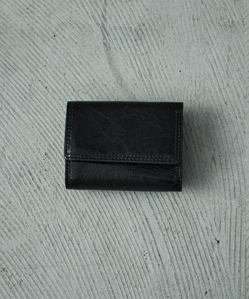 Fashion Letter（ファッションレター）の「リンクルパテントレザー ミニウォレット 三つ折り財布（財布・レディース・ベージュ/ブラック/ライトグリーン・FREE）」の12枚目の写真