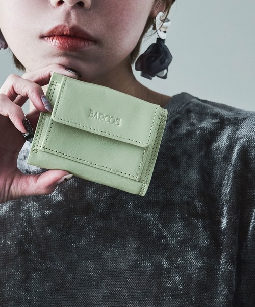 Fashion Letter（ファッションレター）の「リンクルパテントレザー ミニウォレット 三つ折り財布（財布・レディース・ベージュ/ブラック/ライトグリーン・FREE）」の14枚目の写真