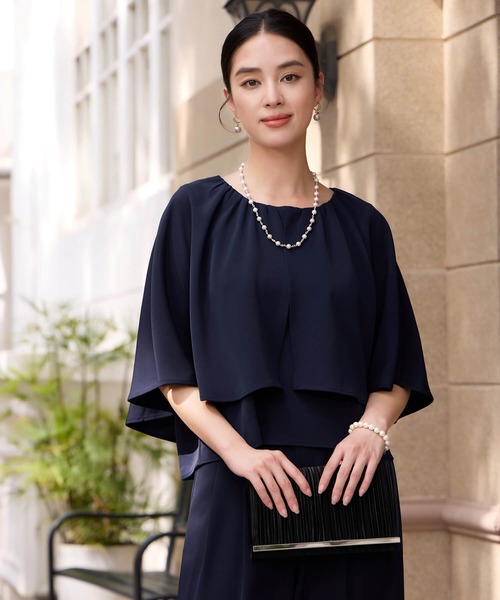 DRESS PLUS(ドレスプラス)の「楽ちん×きれい見えの上下セット(パンツドレス・レディース・ブラック/ブラウン/ネイビー・M/L)」の6枚目の写真