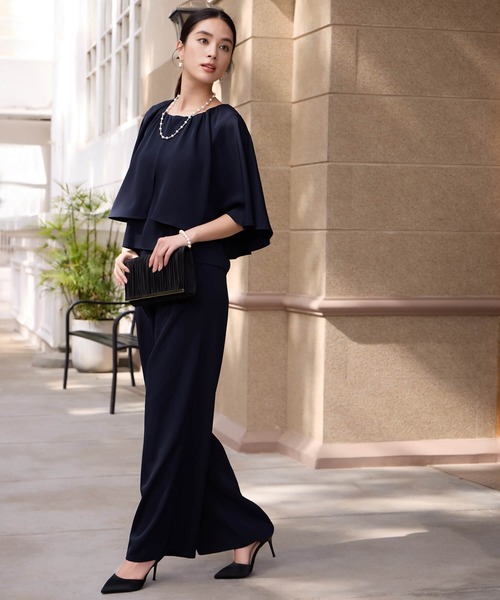 DRESS PLUS(ドレスプラス)の「楽ちん×きれい見えの上下セット(パンツドレス・レディース・ブラック/ブラウン/ネイビー・M/L)」の14枚目の写真