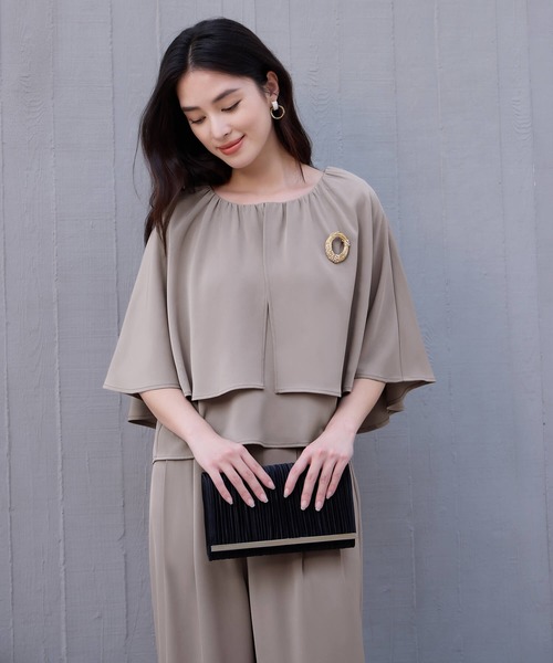 DRESS PLUS(ドレスプラス)の「楽ちん×きれい見えの上下セット(パンツドレス・レディース・ブラック/ブラウン/ネイビー・M/L)」の18枚目の写真