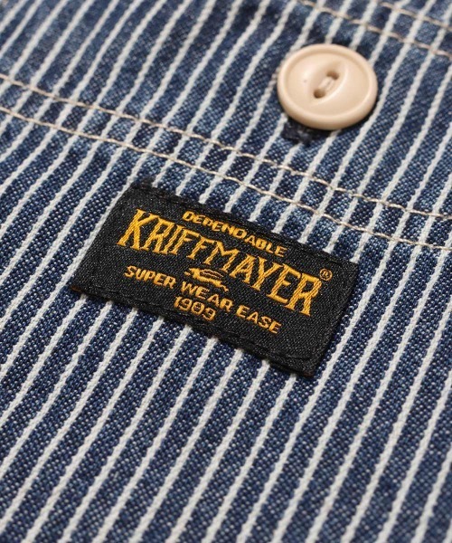 KRIFF MAYER Kid's Collection（クリフメイヤーキッズコレクション）の「ワークステッチデニムシャツ（セットアップ可）（シャツ/ブラウス・キッズ・ネイビー系1/ダークブルー/ストライプ/ライトブルー・120/130/140/150/160/170）」の17枚目の写真