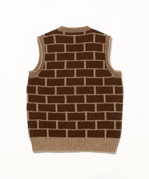 fennica(フェニカ)の「【別注】Jamieson's Knitwear / ブリックパターン Uネック ベスト(ベスト・レディース・ブラウン/ダークオレンジ・L(42)/XL(44)/M(40)/S(38))」の6枚目の写真