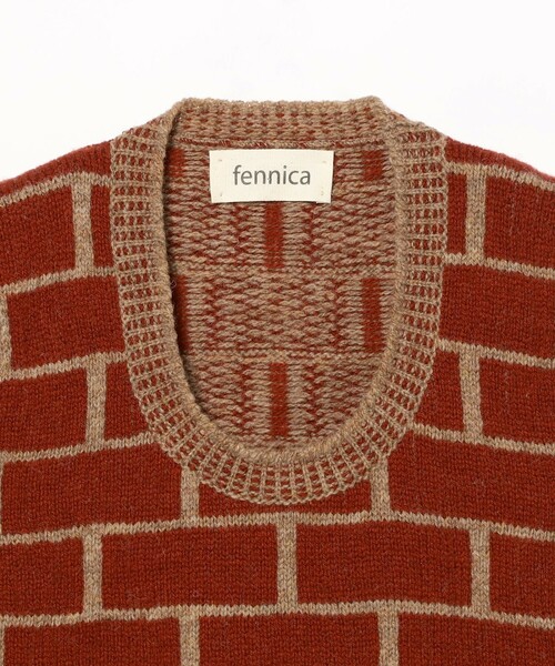 fennica(フェニカ)の「【別注】Jamieson's Knitwear / ブリックパターン Uネック ベスト(ベスト・レディース・ブラウン/ダークオレンジ・L(42)/XL(44)/M(40)/S(38))」の9枚目の写真
