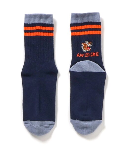 BREEZE(ブリーズ)の「ボーダー・モチーフソックス(ソックス/靴下・キッズ・イエロー/ネイビー/アイボリー/ブラック/レッド/グリーン・21/18/15 )」の4枚目の写真