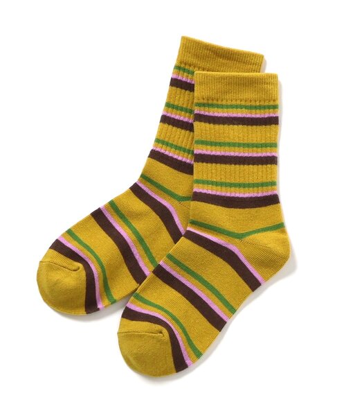 BREEZE(ブリーズ)の「ボーダー・モチーフソックス(ソックス/靴下・キッズ・イエロー/ネイビー/アイボリー/ブラック/レッド/グリーン・21/18/15 )」の5枚目の写真