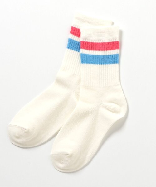 BREEZE(ブリーズ)の「ボーダー・モチーフソックス(ソックス/靴下・キッズ・イエロー/ネイビー/アイボリー/ブラック/レッド/グリーン・21/18/15 )」の2枚目の写真