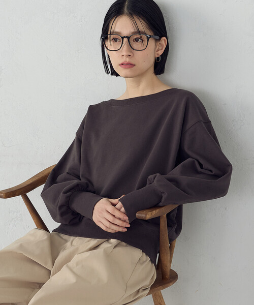 COMME CA ISM(コムサイズム)の「2WAY オフショル裏毛カットソー(Tシャツ/カットソー・レディース・チャコール/ライトグレー/イエロー・MEDIUM/LARGE)」の3枚目の写真