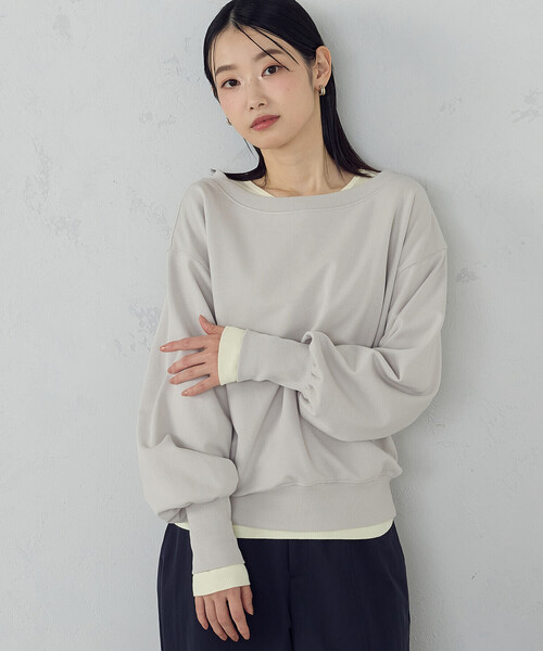 COMME CA ISM(コムサイズム)の「2WAY オフショル裏毛カットソー(Tシャツ/カットソー・レディース・チャコール/ライトグレー/イエロー・MEDIUM/LARGE)」の1枚目の写真