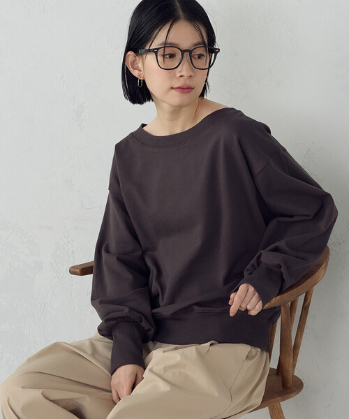 COMME CA ISM(コムサイズム)の「2WAY オフショル裏毛カットソー(Tシャツ/カットソー・レディース・チャコール/ライトグレー/イエロー・MEDIUM/LARGE)」の6枚目の写真