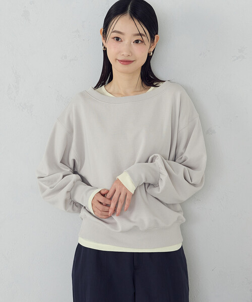 COMME CA ISM(コムサイズム)の「2WAY オフショル裏毛カットソー(Tシャツ/カットソー・レディース・チャコール/ライトグレー/イエロー・MEDIUM/LARGE)」の12枚目の写真