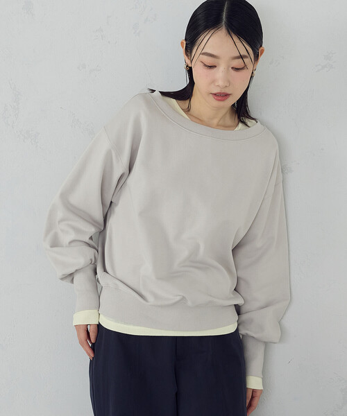 COMME CA ISM(コムサイズム)の「2WAY オフショル裏毛カットソー(Tシャツ/カットソー・レディース・チャコール/ライトグレー/イエロー・MEDIUM/LARGE)」の13枚目の写真
