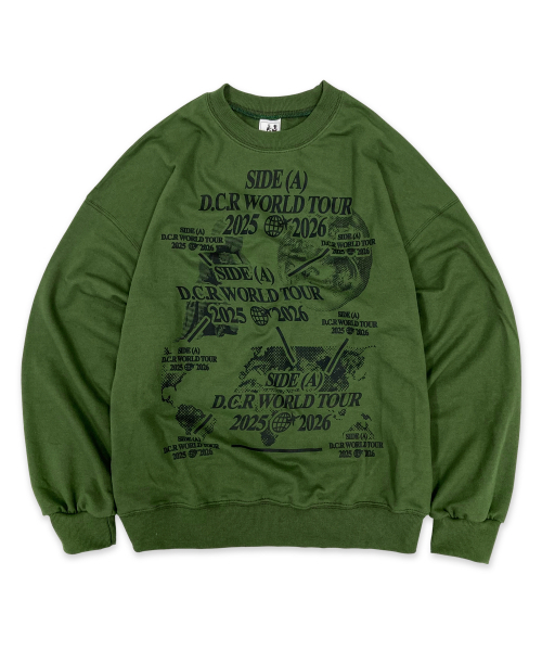 DEFYCLUBROBBERS(ディファイクラブロバース)の「World Tour Sweatshirt (Olive)(スウェット・レディース・その他・MEDIUM/LARGE)」の1枚目の写真