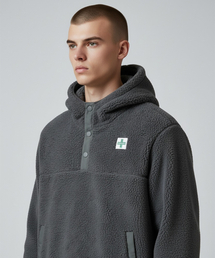 BORN SLIPPY（ボーンスリッピー）の「Calm Texture Hooded Fleece Anorak (Charcoal)（その他アウター）」