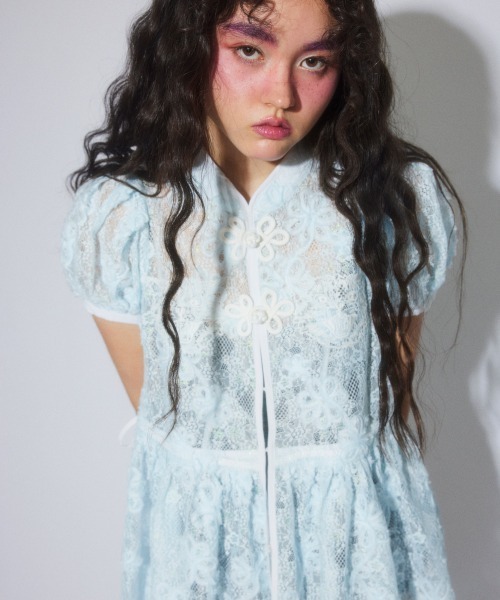 Candy Stripper(キャンディストリッパー)の「LACY CHINA MINI ワンピース(ワンピース・レディース・オフホワイト/ブラック/ライトブルー・FREE)」の18枚目の写真