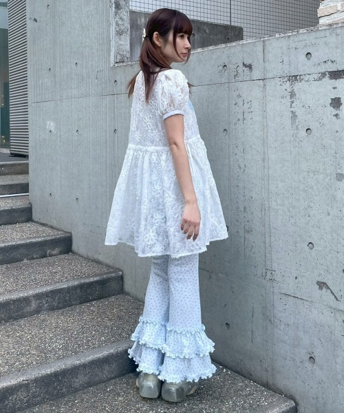 Candy Stripper(キャンディストリッパー)の「LACY CHINA MINI ワンピース(ワンピース・レディース・オフホワイト/ブラック/ライトブルー・FREE)」の7枚目の写真