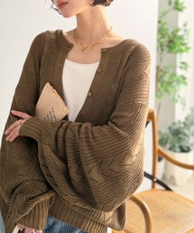 Classical Evon（クラシカルエヴォン）の「【Classical Evon】レトロな編み柄で華やぐ1枚。着回し抜群の 前後2way透かし編みニットカーディガン(長袖)（カーディガン/ボレロ）」