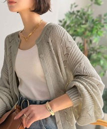 Classical Evon（クラシカルエヴォン）の「【Classical Evon】レトロな編み柄で華やぐ1枚。着回し抜群の 前後2way透かし編みニットカーディガン(長袖)（カーディガン/ボレロ）」