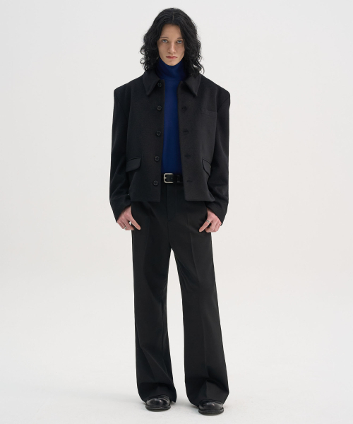 TRIP LE SENS（トリップ ル センス）の「[F/W]カスタムウールカラー隠しスナップブレザー_ブラック（テーラードジャケット・メンズ・ブラック・M/L）」の4枚目の写真