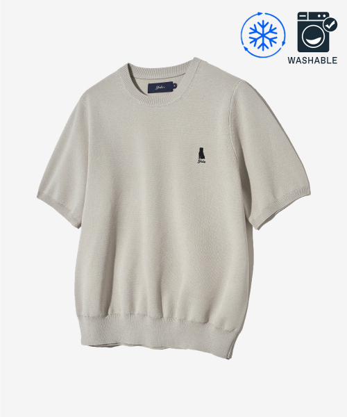 YALE（イェール）の「ウィメンズコンフォートクール半袖ニットウォームグレー（Tシャツ/カットソー・レディース・その他・S/M/L）」の2枚目の写真