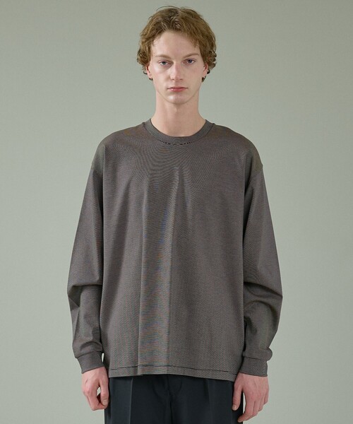 ABAHOUSE（アバハウス）の「コットンポンチ モダンフィット ボーダーロンT / オーバーサイズ（Tシャツ/カットソー・メンズ・ブラック/チャコールグレー/ブラウン・48/46）」の5枚目の写真