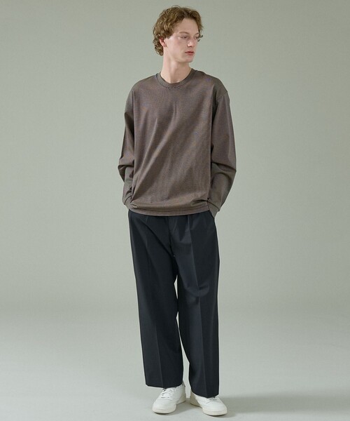 ABAHOUSE（アバハウス）の「コットンポンチ モダンフィット ボーダーロンT / オーバーサイズ（Tシャツ/カットソー・メンズ・ブラック/チャコールグレー/ブラウン・48/46）」の11枚目の写真