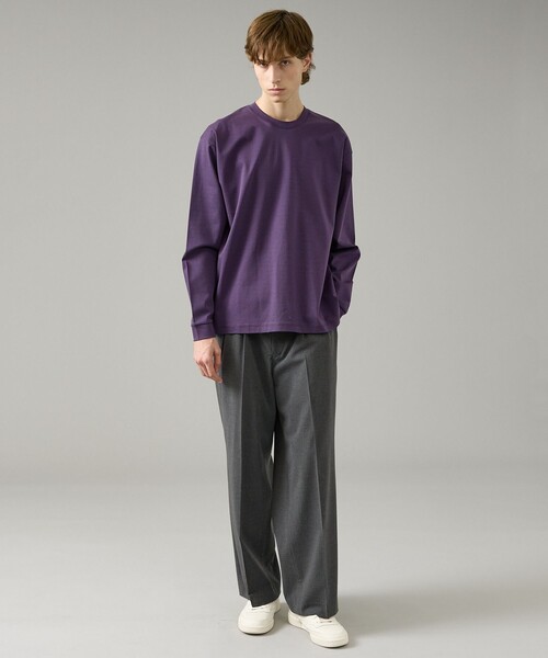 ABAHOUSE（アバハウス）の「コットンポンチ モダンフィット ボーダーロンT / オーバーサイズ（Tシャツ/カットソー・メンズ・ブラック/チャコールグレー/ブラウン・48/46）」の18枚目の写真