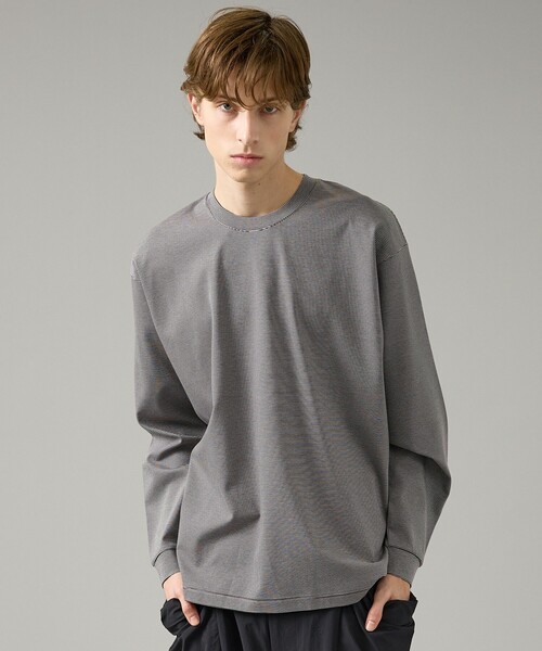 ABAHOUSE（アバハウス）の「コットンポンチ モダンフィット ボーダーロンT / オーバーサイズ（Tシャツ/カットソー・メンズ・ブラック/チャコールグレー/ブラウン・48/46）」の20枚目の写真