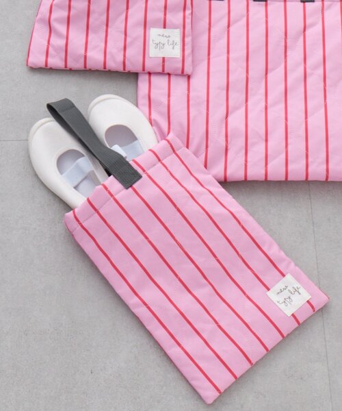 CIAOPANIC TYPY（チャオパニックティピー）の「【KIDS】【新生活・入学準備】洗えるストライプ柄上履き入れ(ユニセックス)（トートバッグ・キッズ・カーキ/サックスブルー/ピンク・ONE SIZE）」の3枚目の写真
