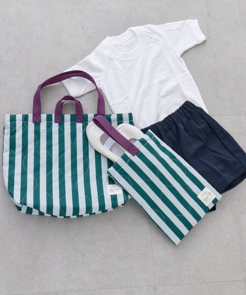 CIAOPANIC TYPY（チャオパニックティピー）の「【KIDS】【新生活・入学準備】洗えるストライプ柄上履き入れ(ユニセックス)（トートバッグ・キッズ・カーキ/サックスブルー/ピンク・ONE SIZE）」の20枚目の写真