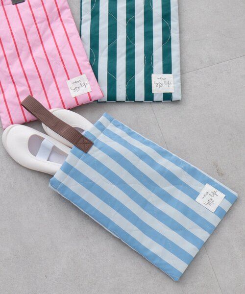 CIAOPANIC TYPY（チャオパニックティピー）の「【KIDS】【新生活・入学準備】洗えるストライプ柄上履き入れ(ユニセックス)（トートバッグ・キッズ・カーキ/サックスブルー/ピンク・ONE SIZE）」の19枚目の写真