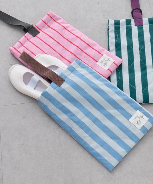 CIAOPANIC TYPY（チャオパニックティピー）の「【KIDS】【新生活・入学準備】洗えるストライプ柄上履き入れ(ユニセックス)（トートバッグ・キッズ・カーキ/サックスブルー/ピンク・ONE SIZE）」の18枚目の写真