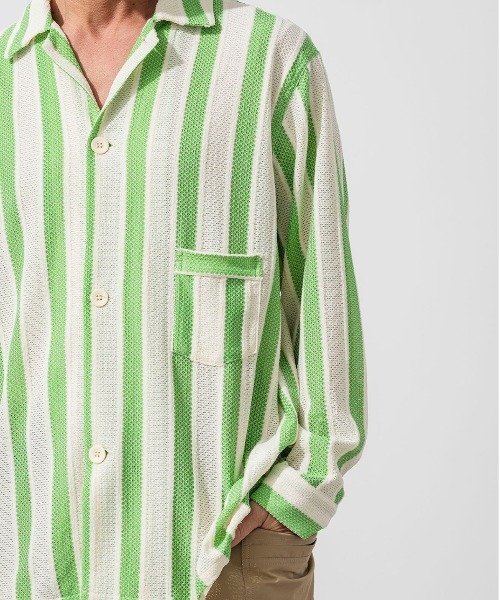 OFFSHORE(オフショア)の「CROCHET SHIRTS(シャツ/ブラウス・メンズ・グリーン/ブラック・XL/L/M/S)」の4枚目の写真