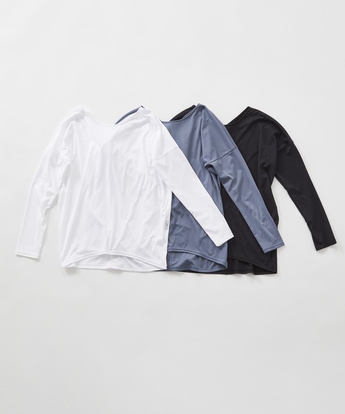 Julier Yoga and Relax（ジュリエヨガアンドリラックス）の「Julier アクティブフローロングスリーブプルオーバー（Tシャツ/カットソー・レディース・ブラック/ブルー/ホワイト・0/1）」の12枚目の写真