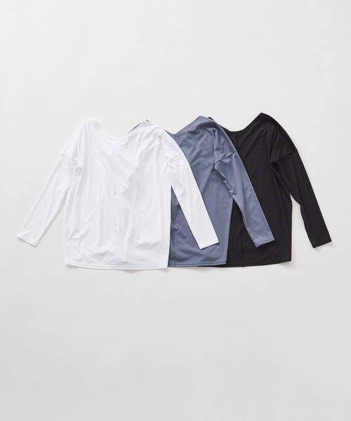 Julier Yoga and Relax（ジュリエヨガアンドリラックス）の「Julier アクティブフローロングスリーブプルオーバー（Tシャツ/カットソー・レディース・ブラック/ブルー/ホワイト・0/1）」の13枚目の写真