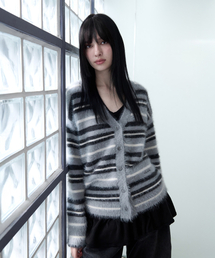 FLUFFY LOOSE FIT CARDIGAN GRAY