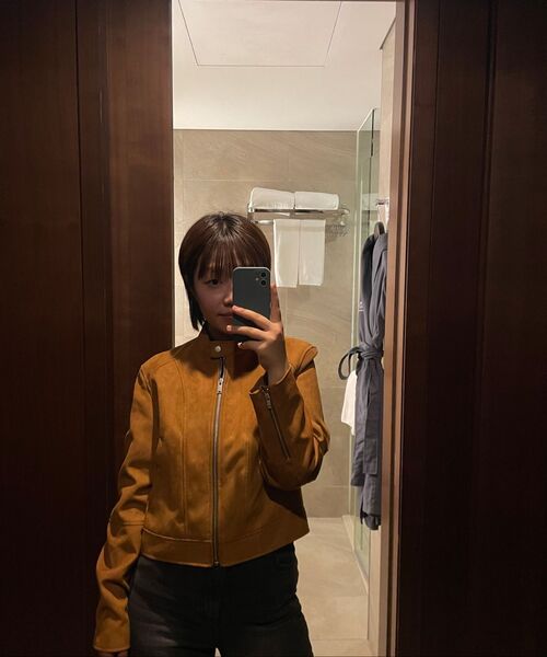 MUSINSA STANDARD WOMAN（ムシンサスタンダードウーマン）の「ウィメンズ シンセティックスエード レーサージャケット [デザートブラウン]（ライダースジャケット・レディース・その他・LARGE/MEDIUM/SMALL/X-SMALL）」の22枚目の写真