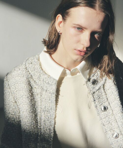 YECCA VECCA(イェッカヴェッカ)の「2way襟付きレースニット(ニット/セーター・レディース・ブルー系その他7/アイボリー/ブラック・FREE)」の7枚目の写真