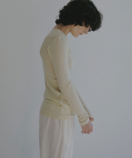 ETRE TOKYO(エトレトウキョウ)の「DEPENDREシアーロンTee(Tシャツ/カットソー・レディース・ホワイト/ブラック/ライトグレー/クリーム・FREE)」の6枚目の写真