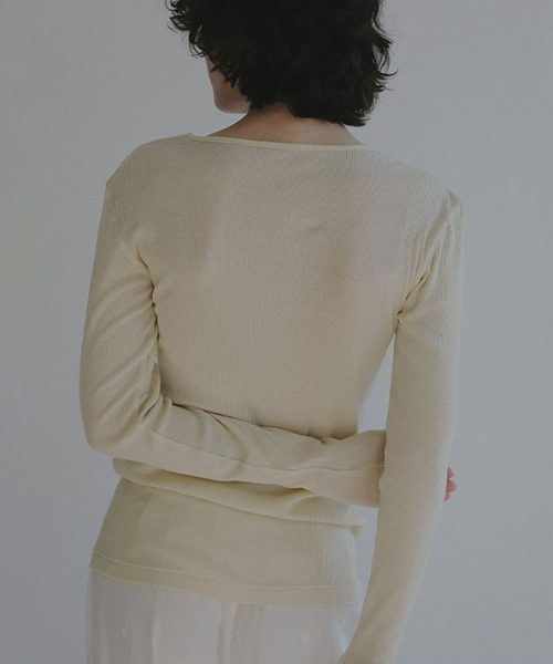 ETRE TOKYO(エトレトウキョウ)の「DEPENDREシアーロンTee(Tシャツ/カットソー・レディース・ホワイト/ブラック/ライトグレー/クリーム・FREE)」の7枚目の写真