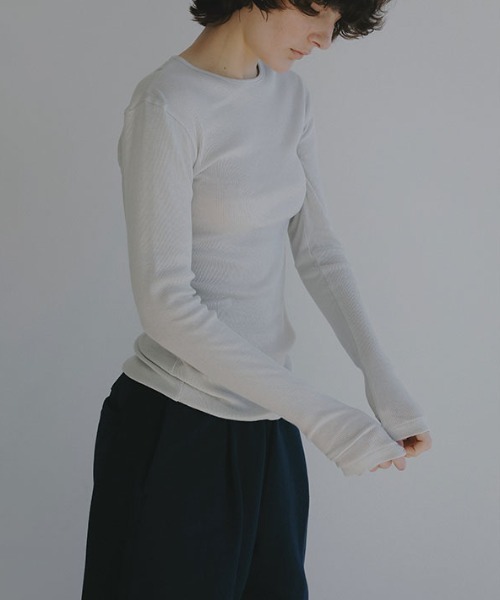 ETRE TOKYO(エトレトウキョウ)の「DEPENDREシアーロンTee(Tシャツ/カットソー・レディース・ホワイト/ブラック/ライトグレー/クリーム・FREE)」の12枚目の写真