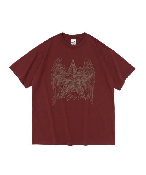 CARGOBROS FOR WOMAN(カーゴブロスフォーウィメン)の「スタウィングス 半袖Tシャツ (ワイン)(Tシャツ/カットソー・レディース・その他・SMALL/MEDIUM/LARGE/X-LARGE/2XL)」の1枚目の写真