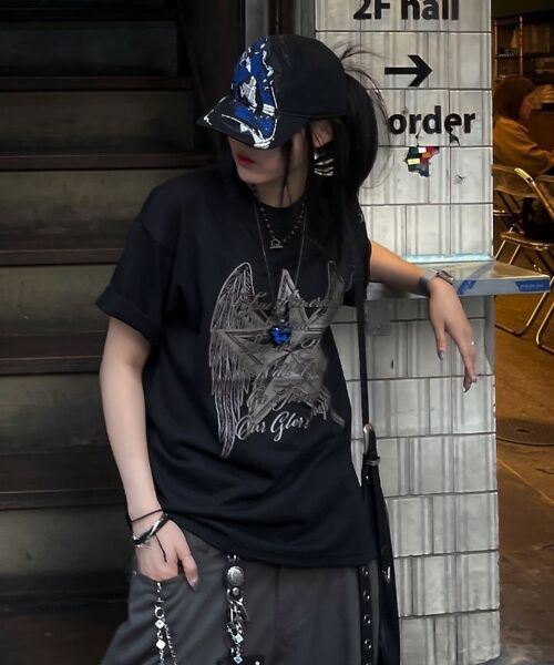 CARGOBROS FOR WOMAN(カーゴブロスフォーウィメン)の「スタウィングス 半袖Tシャツ (ワイン)(Tシャツ/カットソー・レディース・その他・SMALL/MEDIUM/LARGE/X-LARGE/2XL)」の8枚目の写真