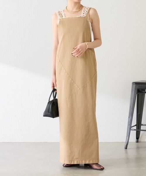 COLLAGE GALLARDAGALANTE(コラージュガリャルダガランテ)の「Q.anos/リラックススリムワンピース(ワンピース・レディース・ブルー/ベージュ/ホワイト・FREE)」の16枚目の写真