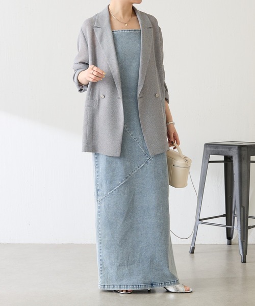 COLLAGE GALLARDAGALANTE(コラージュガリャルダガランテ)の「Q.anos/リラックススリムワンピース(ワンピース・レディース・ブルー/ベージュ/ホワイト・FREE)」の15枚目の写真